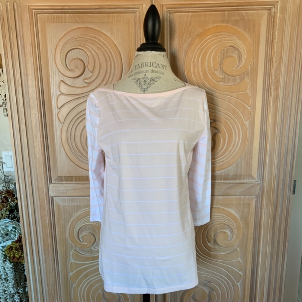 Merona Blush & White Striped Top. Size XL. NWOT